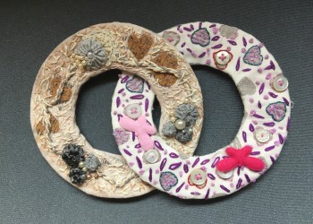 Fabric rings created by Dulcie Leath